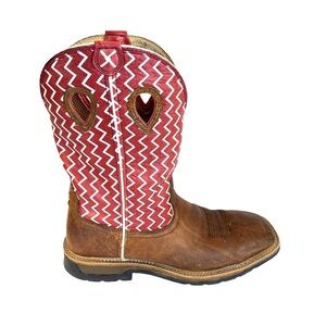 Twisted X Brown & Red Leather Western Cowboy Boots Men Size 12 D Soft Toe EUC
